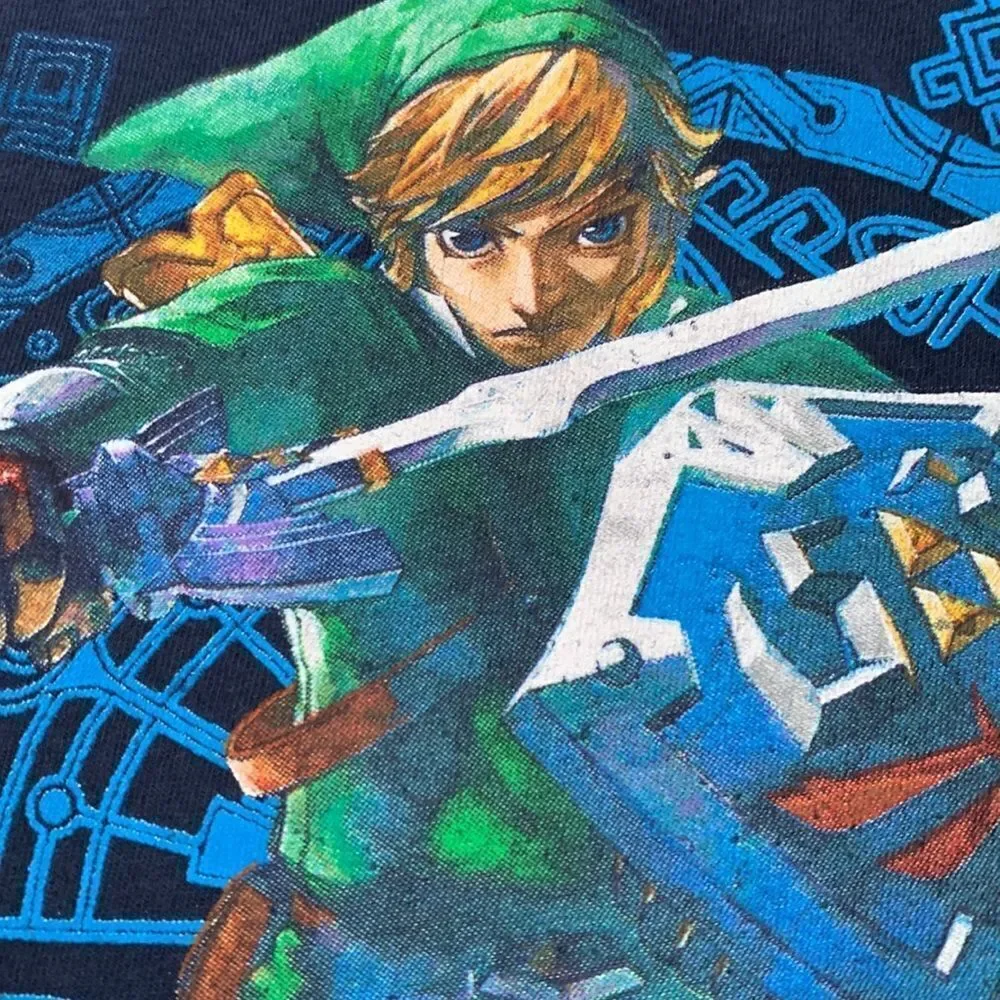The Legend of Zelda Game Anime Graphic T-Shirt XL Unisex Navy Blue - Picture 3 of 5